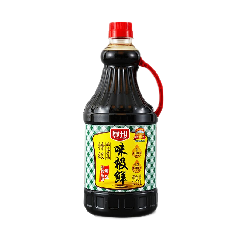 厨邦酱油生抽味极鲜黄豆酿造酱油豆油家用凉拌汁料生抽厨房调味料125